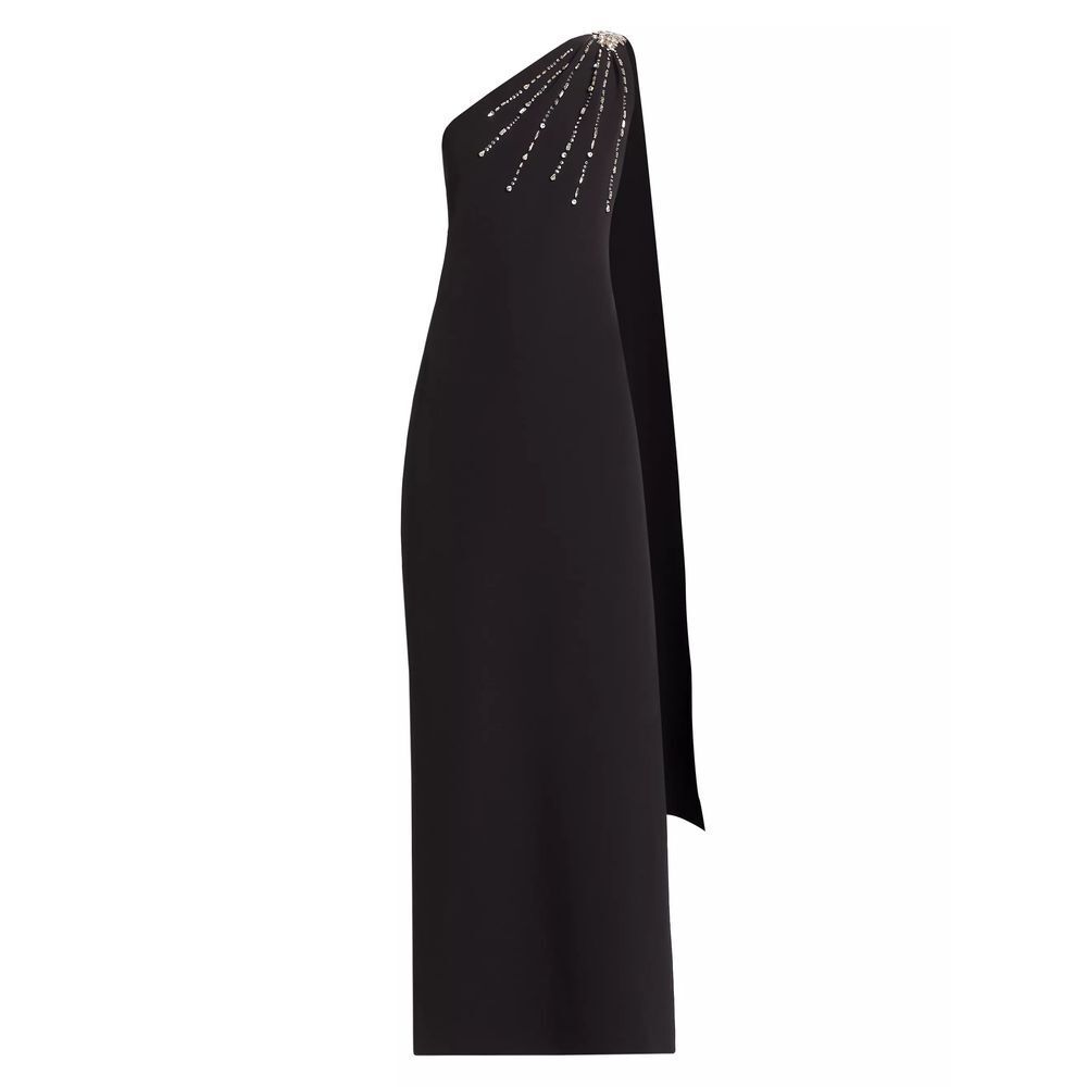 Sachin & Babi NWT Leslie One-Shoulder Embellised Gown in Black Size 0 MSRP $895